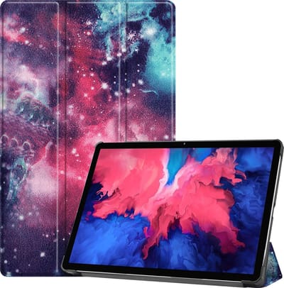 Hoes - Geschikt voor Lenovo Tab P11 Plus - Dun & Stevig - Trifold Bookcase - Hard Cover - Hardcover Book Case - Tablet Hoesje - Galaxy