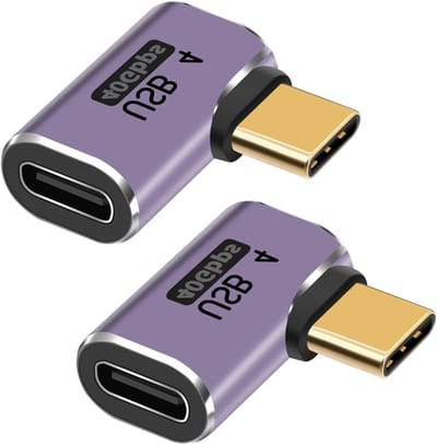 Rechthoekige USB C Adapter voor 8K Video en 100W Opladen, Type-C Male naar Female Verlengkabel, 40Gbps Dataoverdracht en Thunderbolt 4 Ondersteuning