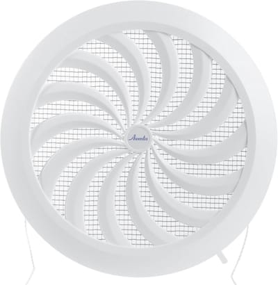 Ronde Ventilatieopening 15,2 cm met Muggennet en Rolluik - Wit
