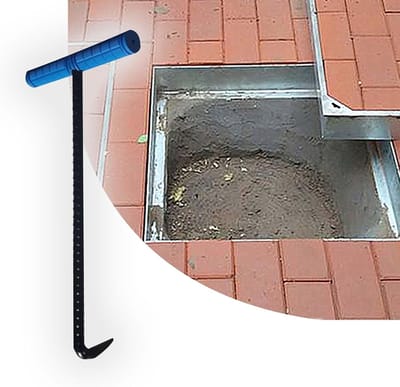 Putdekselhaak - Putdekseltrekker Lifter - Zware Deksel Openen - Roestvrij Staal - 80 cm - Zilverkleurig