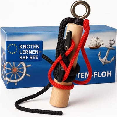 Knooppenset Leren - Knoopbord Touw - Vaarbewijs Oefenen - Realistische Hout Trainer - 13 cm - Zwart Rood