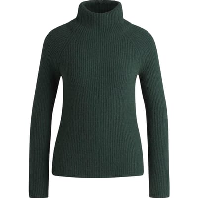 Boss Dames Ribgebreide Regular Raglan Pullover (Groen)