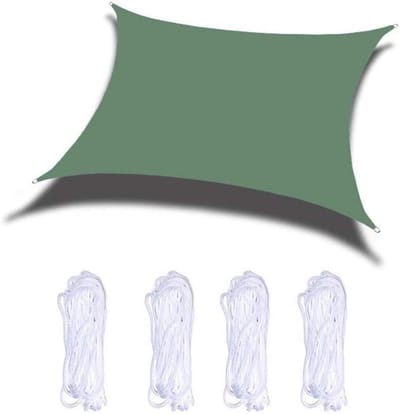Rechthoekig Zonnezeil Schaduwdoek, Waterdicht En Zonwerend Zonnescherm, Anti-ultraviolet, Voor Buitenterras Op De Binnenplaats Van Het Tuinterras, Met Touw (2.5x2.5m,Donkergroen)