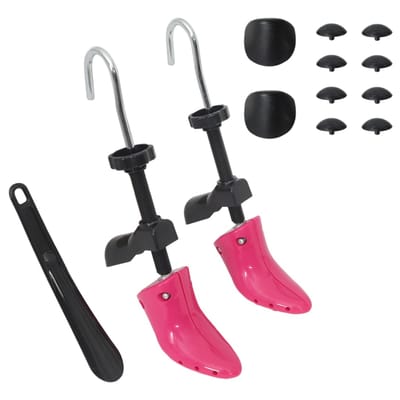 vidaXL - Schoenspanners - met - schoenlepel - EU - 34-40 - kunststof - roze
