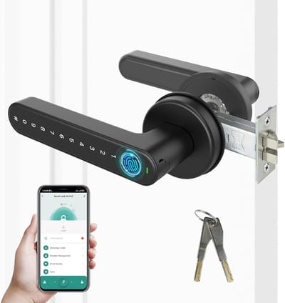 Slimme Deurklink met Vingerafdrukscanner en Toetsenbord - Sleutelloze Toegang voor Thuis en Kantoor