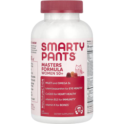 SmartyPants, Masters Formula voor vrouwen boven de 50, bosbes, sinaasappelcrème, aardbei, banaan, fruitgummies 120 stuks