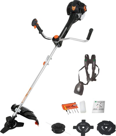 TIMBERPRO - Professionele bosmaaier trimmer 2-in-1 - anti-vibratie systeem - draad en mes - 62 cm³ - 3,5 PK.