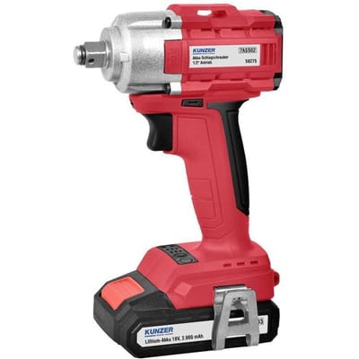 Kunzer 7ASS02 Accu-slagmoersleutel 450 Nm 18 V Aantal meegeleverde accus: 1 2.0 Ah Li-ion Incl. accu, Incl. lader, Incl. koffer