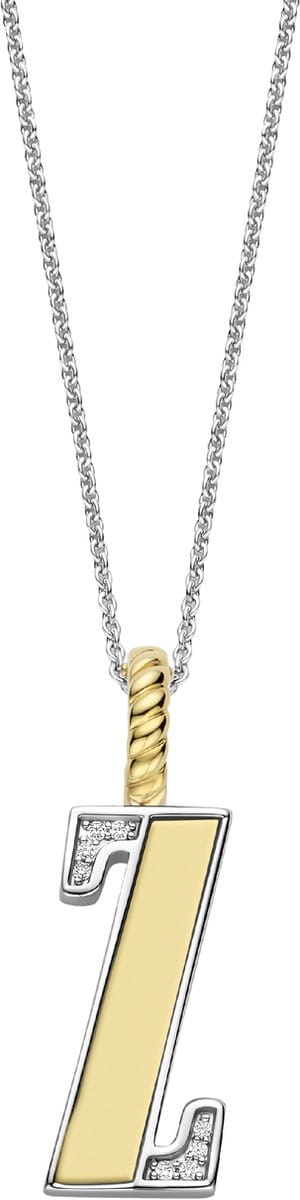 TI SENTO Dames Hanger - 925 zilver - Letter Z - Zirkonia met geel verguld - 6840ZY_Z