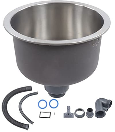 Store_7 - Mini Ronde RVS Spoelbak - Afvoer en Zeeffunctie - 30 cm - Keukenaccessoire - Duurzaam en Praktisch - Geschikt voor Keuken - RVS