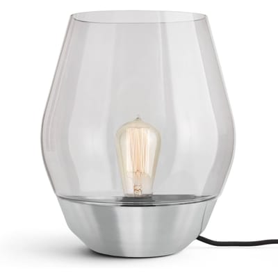 New Works Bowl tafellamp staal/rookglas