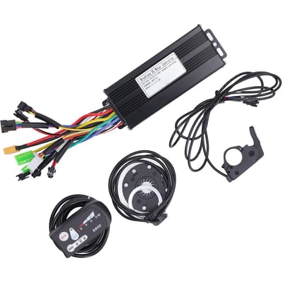 Kit de Contrôleur de Vélo Électrique 30A Onde Sinusoïdale 3 Modes Contrôleur Moteur Panneau d'Affichage S800 Capteur PAS Kit d'Accélérateur au Pouce 24V black