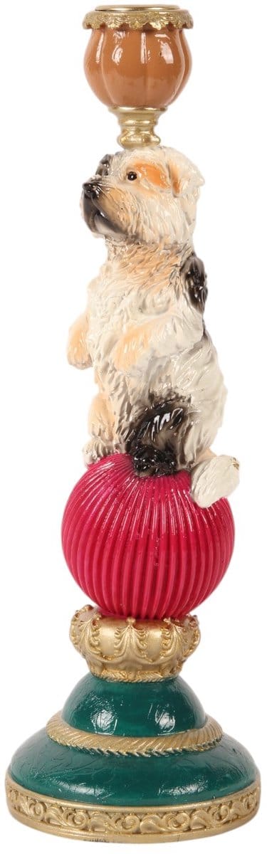 Baroque - Kandelaar - Kandelaar Hond 28,5 cm - Multi - Resin - 28.5x9.5x9.5 - Polyresin