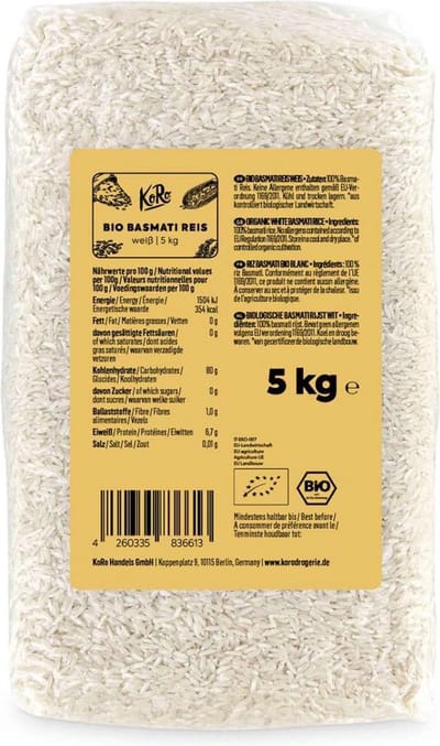 KoRo | Bio witte basmatirijst 5 kg