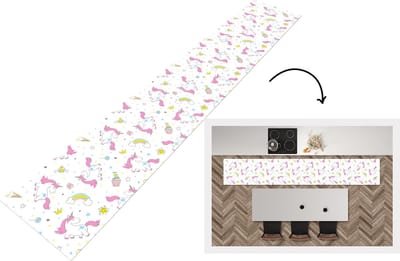 Keukenloper - Loper keuken - Unicorn - Regenboog - Patroon - 300x50 cm - Keukenloper vinyl