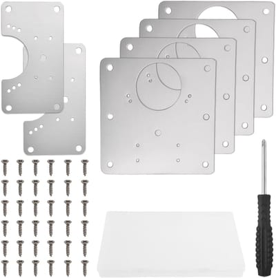 Scharnier Reparatie Platen - Kastbevestiging Kit - Meubels Versterken - Roestvrij Staal - 6 Stuks - Zilver