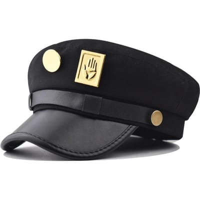 Anime Jojo's Bizarre Adventure Kujo Jotaro Cosplay Pet Unisex Volwassene Metalen Badge Hoed Prop 56-58CM black