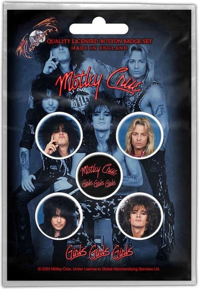 Motley Crue - Girls, Girls, Girls Badge/button - Set van 5 - Multicolours