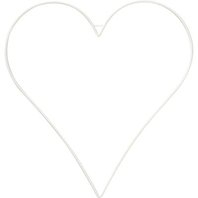 Metalen hart, wit - 27,5 x 30 cm