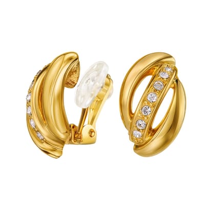 Traveller Clip Oorbellen - Oorclips Dames - Goud - 22kt Verguld - Kristal - Preciosa Crystals - 18 x 10 mm - 157774