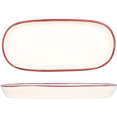 Bonna Serveerschaal - Linea Burgundy - Porselein - 18 cm - set van 2
