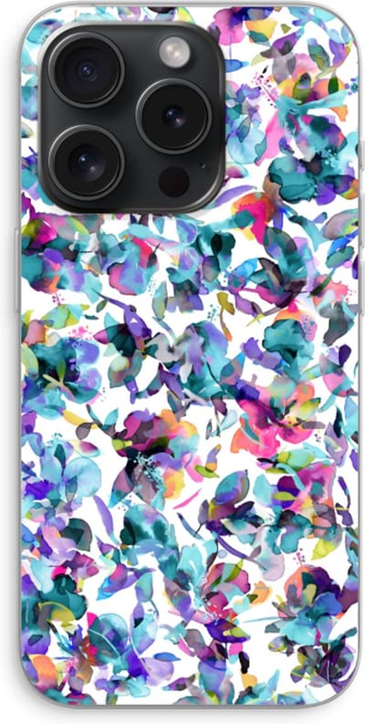 Case Company® - Hoesje geschikt voor iPhone 15 Pro hoesje - Hibiscus Flowers - Soft Cover Telefoonhoesje - Bescherming aan alle Kanten en Schermrand
