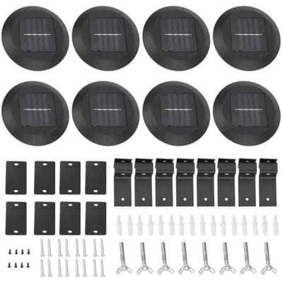 Lampe de clôture solaire - AYNEFY - 9LED - Imperméable - Écologique - Installation facile