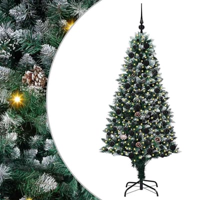 vidaXL Kunstkerstboom Groen 180 cm PVC en Staal en Kunststof