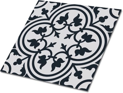 Tulup PVC Tegels - Plantenpatroon Vinyl Tegels - 30 cm x 30 cm - Grijs Zelfklevende PVC Tegels - Set van 9 - Boheems Plaktegels - Vinyl Vloer Tegels - Plaktegels keuken en Badkamer