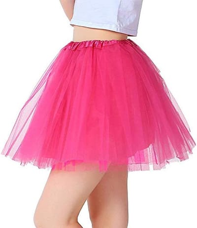 Gelaagde Tutu Rok voor Volwassenen, Petticoat voor Feestkleding, Perfect voor Hens Party en Themafeesten (Roze Rood)