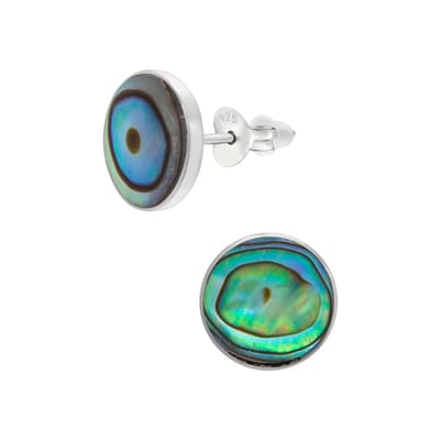 WeLoveSilver - zilveren oorstekers met abalone steen - 8 mm