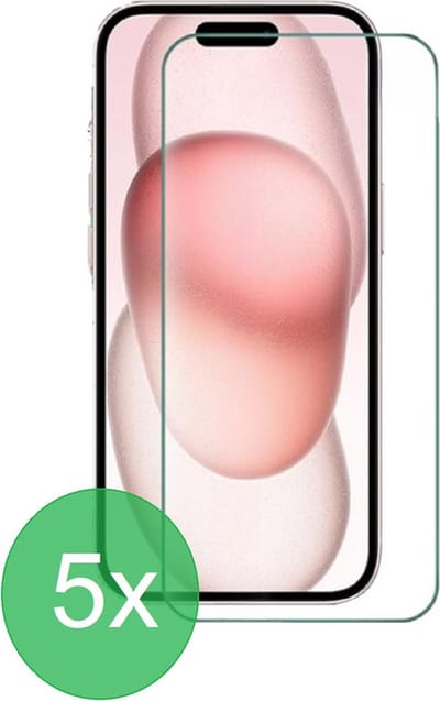 5x Screenprotector Geschikt voor: iPhone 15 / 15 Pro screen protector - glas - bescherm - beschermglas - ZT Accessoires