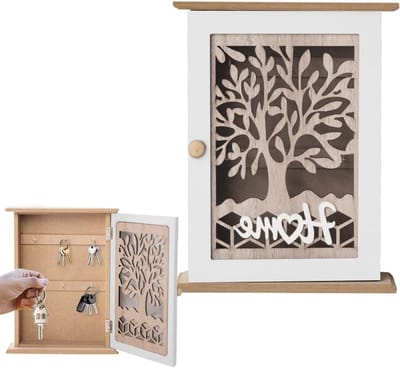 Moderne Sleutelkast voor Muurbevestiging, Sleutelopslag, Organiser voor Entree en Hal, Wit 2