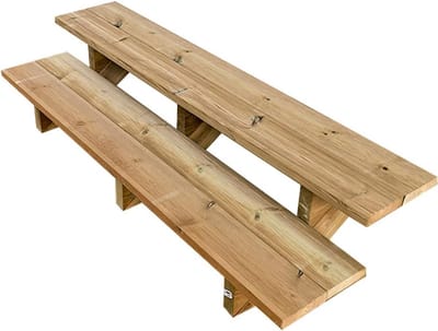 Houten Buitentrap met 2 Treden, 160cm Breed - Zonder Optrede