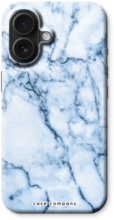 Case Company® - Hoesje geschikt voor iPhone 16 hoesje - Blauw marmer - Tough Case - Maximale Bescherming alle Kanten en Schermrand