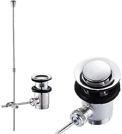 Excentrische Afvoerplug met Overloop voor Wastafel - Inclusief Hendel en Stopkraan - RVS 1 1/4 inch