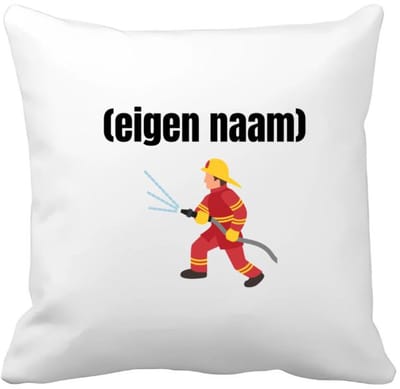 Akyol - brandweerman Kussen hoes - Brandweer - iemand die werkt bij de brandweer - met eigen naam - leuk cadeau voor iemand die bij de brandweer werkt - cadeau - kado - 40 bij 40 cm