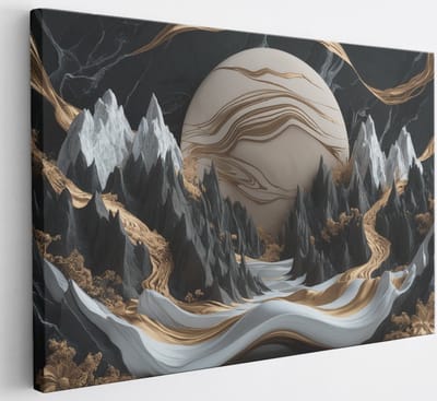 Saammp Canvas Schilderij - Grof landschap - Abstract - 30x20 - Foto op canvas - Wanddecoratie - Muurdecoratie Woonkamer - Slaapkamer decoratie - Canvas Print
