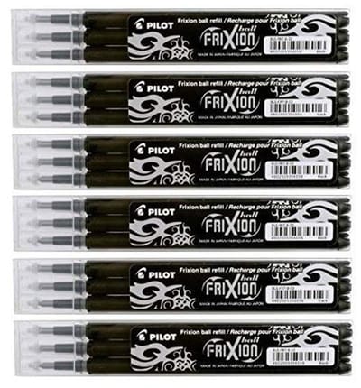 Erasable Rollerball Pen Replacement Refills - 6 Pack with 18 Refills