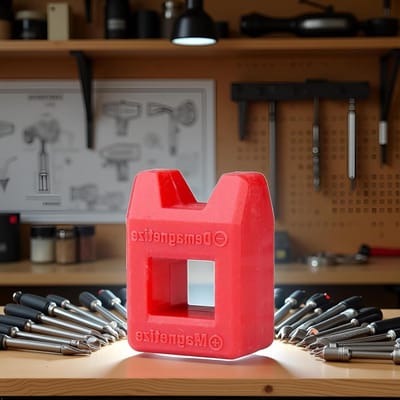 Magnetiseerder Demagnetiseerder - Schroevendraaier Tool - Schroeven Beheren - Dubbele Functie - 25 x 25 x 5 millimeter - Rood
