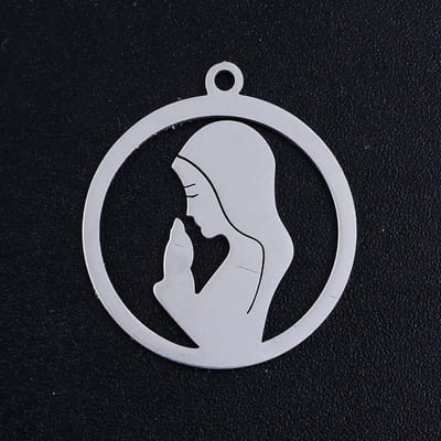 Ketting met hanger Maria zilverkleur