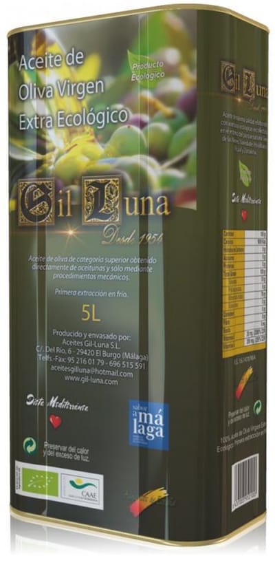 Gil Luna Prijswinnende Biologische olijfolie - extra vierge 5 liter - NL-BIO-01