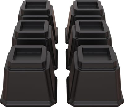 Bedverhogers 10 cm Zware Meubelverhogers voor Banken, Stoelverhogers, Bankverhogers, Tafelverhogers Set van 6 stuks, Zwart