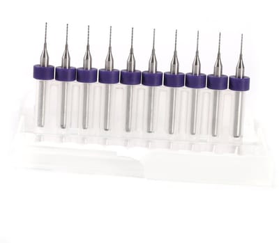 Dailygoods- Micro Boren 10 Stuks - HSS/Hardmetaal - Spiraal Fluit - Geschikt voor PCB's - Gebruiksvriendelijke Koffer - Snijkantdiameter 0,5 mm - Boorbits