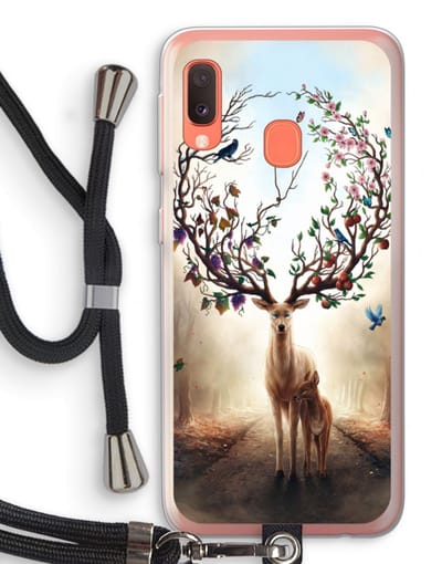 Case Company® - Hoesje met koord geschikt voor Samsung Galaxy A20e hoesje met Koord - Seasons Change - Telefoonhoesje met Zwart Koord - Bescherming aan alle Kanten en Over de Schermrand