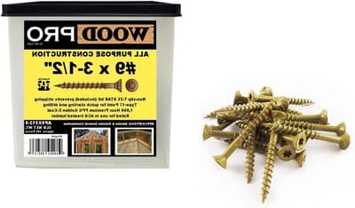 Houtschroeven - Constructieschroeven - Houtverbindingen Maken - Zelfborend Torx - 395 stuks - Goud