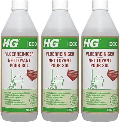HG eco vloerreiniger + Gratis KD spons - 3 stuks