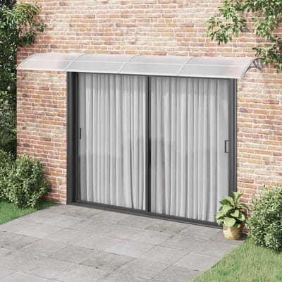 Deurluifel - Voordeur Luifel - Ingang Beschermen - Polycarbonaat Platen - 400 x 75 cm - Grijs Transparant