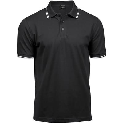 Tee Jays - Men´s Luxury Stripe Stretch Polo - Black - S