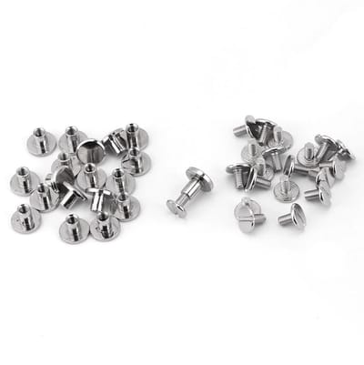 Dailygoods- Klinknagels Set van 20 - Messing Klinknagels - Platte Kop - Holnieten voor Leer - Klinknagel Tang - Decoratie 8 mm - Metalen Nagels